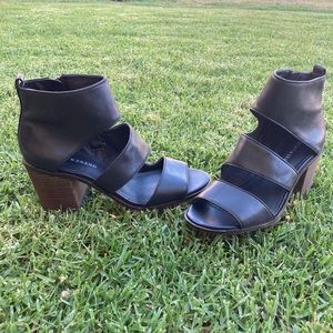 Never used Leather cutout  Lucky Brand block heels
